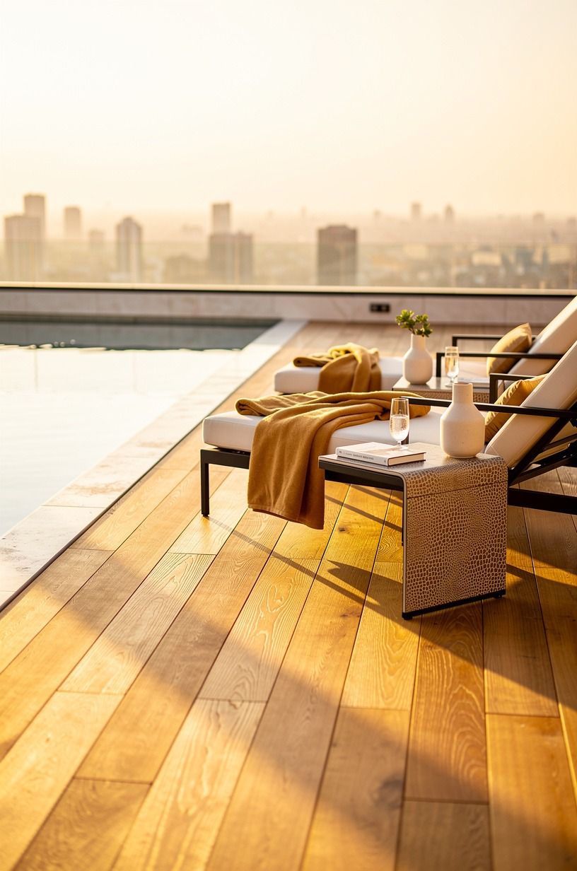 Add a narrow plunge pool along the parapet