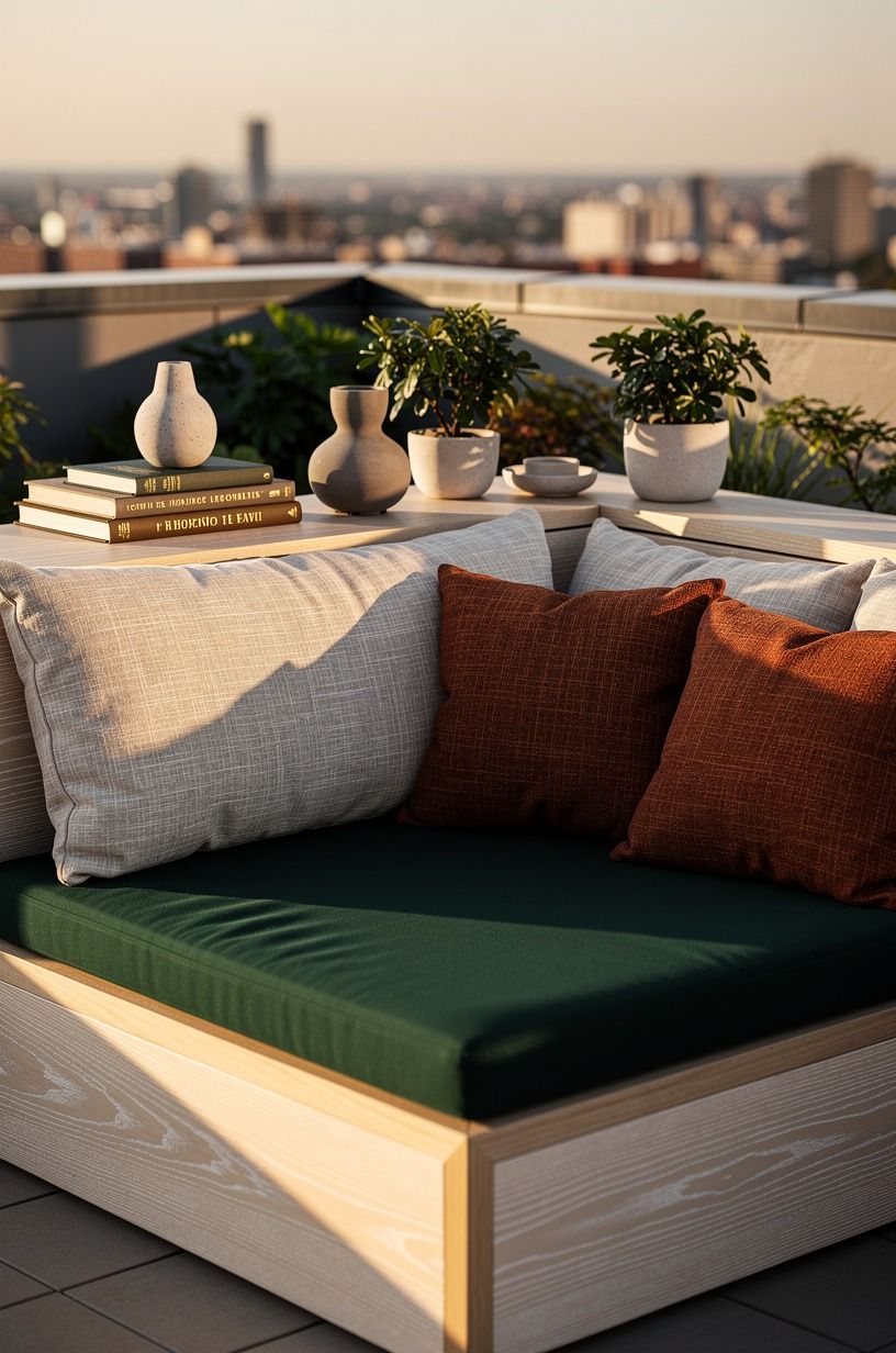 Style a sunken conversation pit with cushions