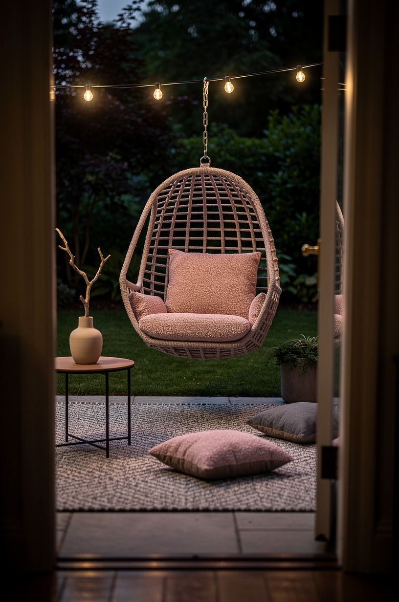 Add one hanging chair garden moment