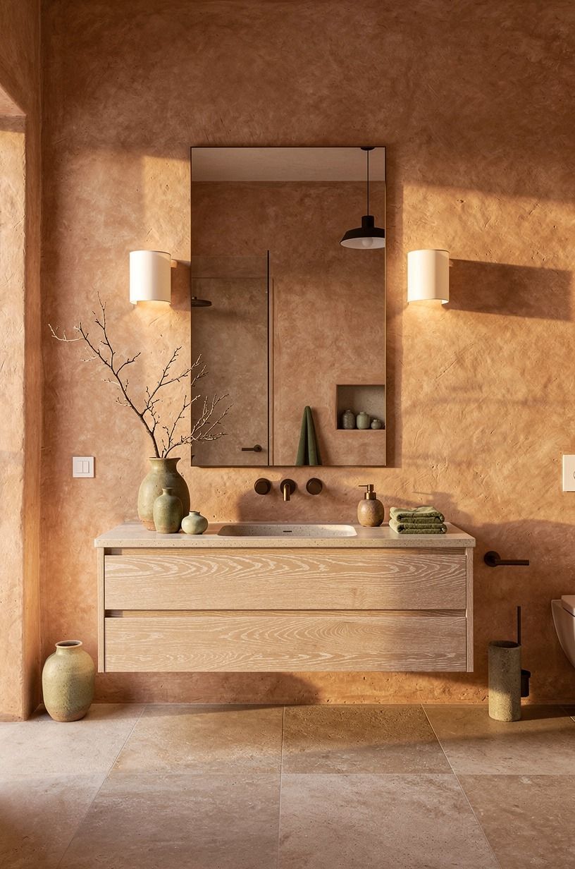 Warm the room with hand-troweled plaster
