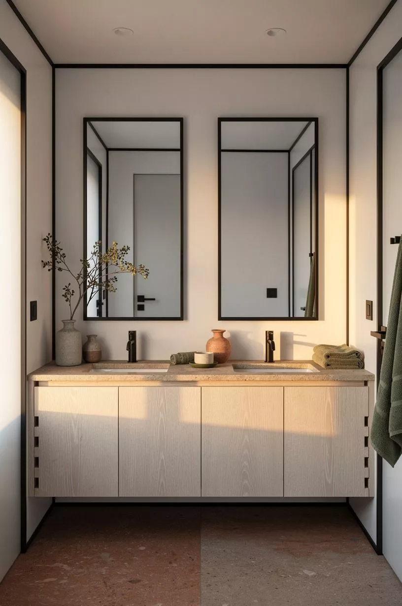 Start with crisp white walls and black trim