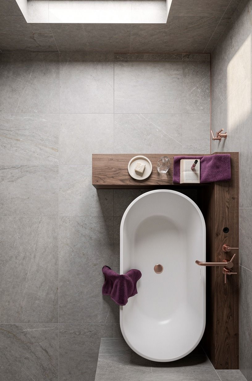 Frame the tub with a half-height pony wall