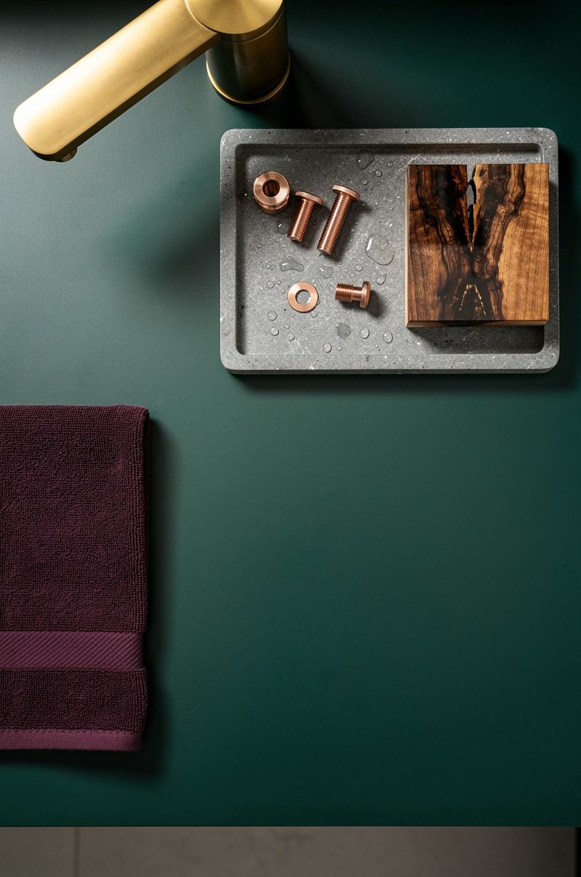 Swap the faucet for warm brass