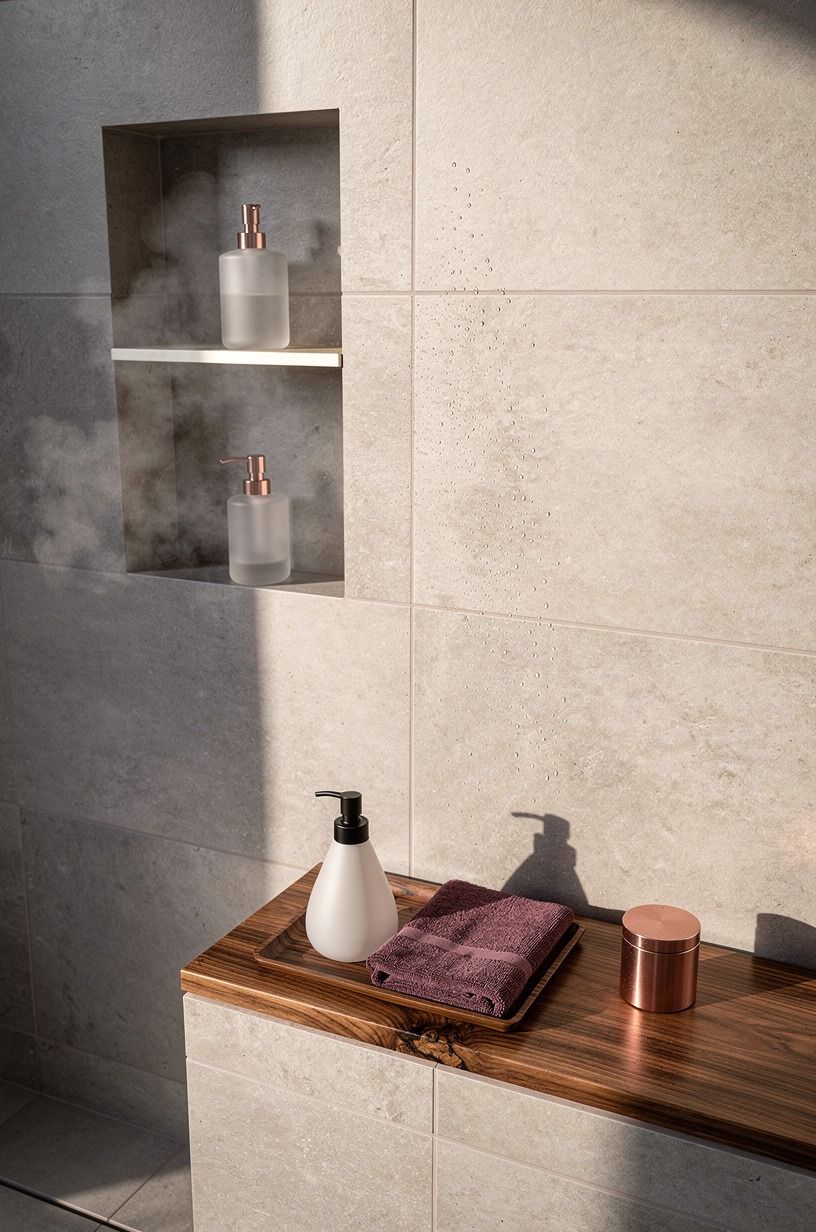 Stack two niches on the shower wall