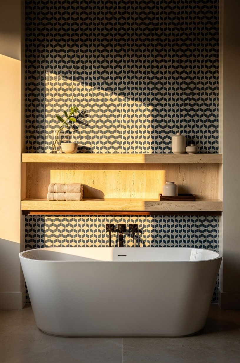 I centered the niche with the tub