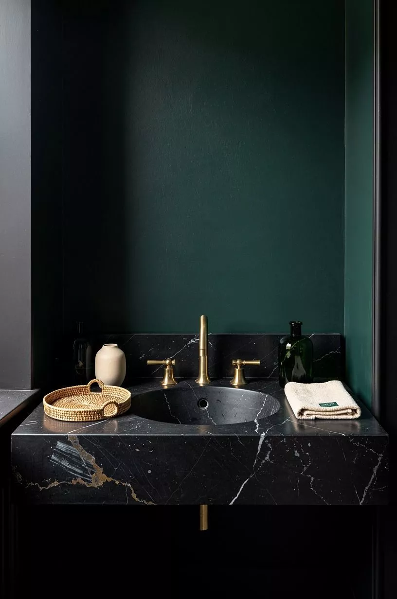 Choose black marble for the countertop