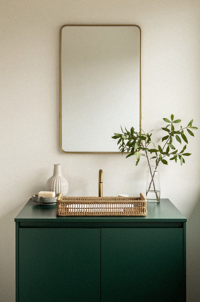 Add a mirror door above the vanity line