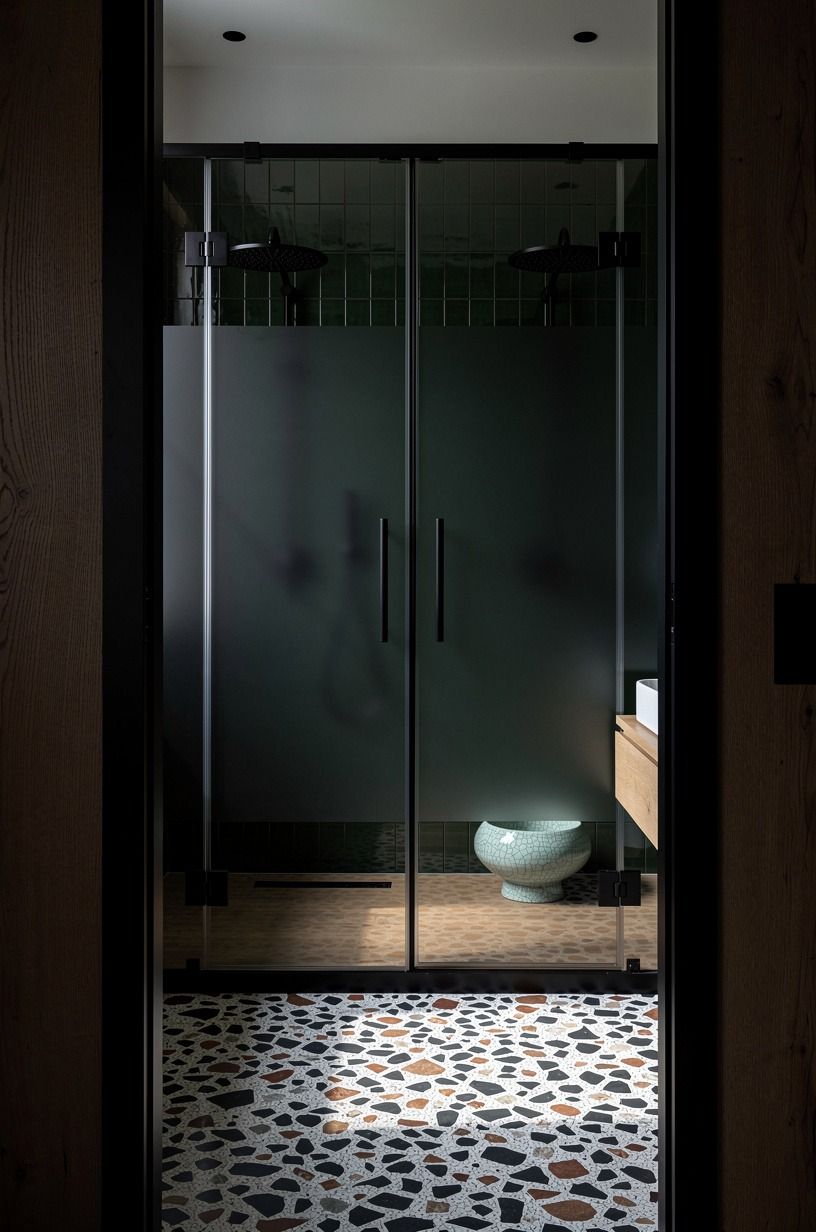 Install smoked glass shower doors