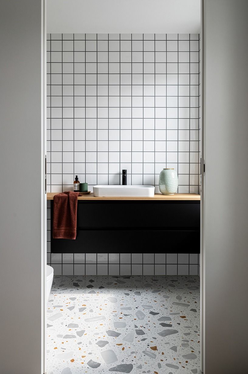 Choose white tile with dark grout lines