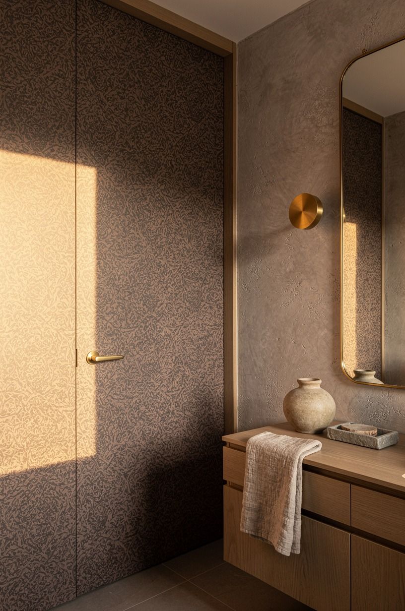 Use wallpaper to blur the door outline