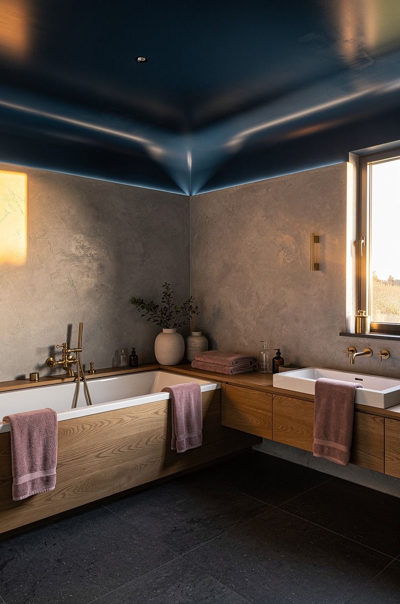 Gloss the ceiling for a lacquered glow