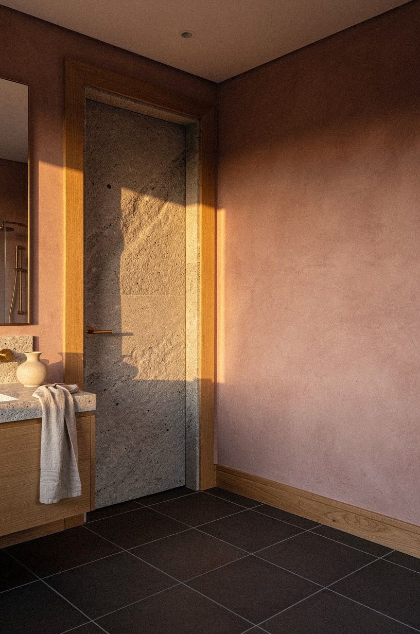 Use stone trim to disguise the jamb