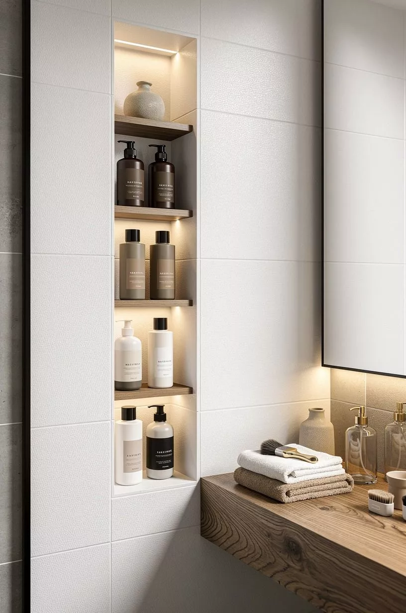 Build a tall niche for bottles