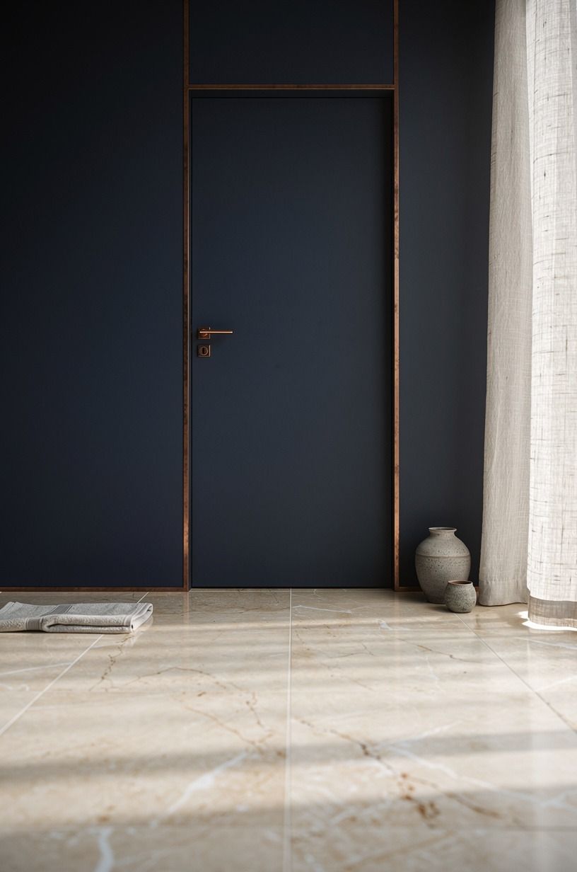Carry marble tile across the hidden door