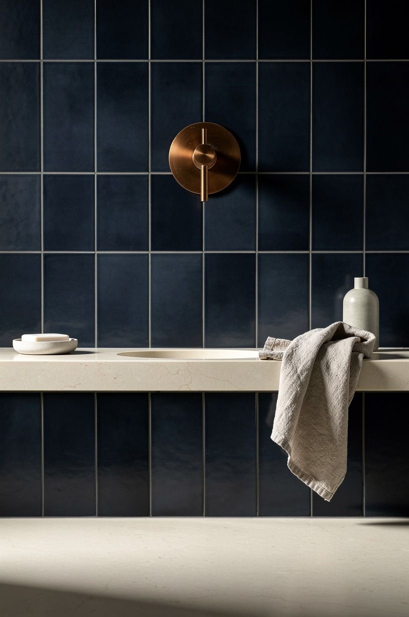 Align the ledge with the shower valve