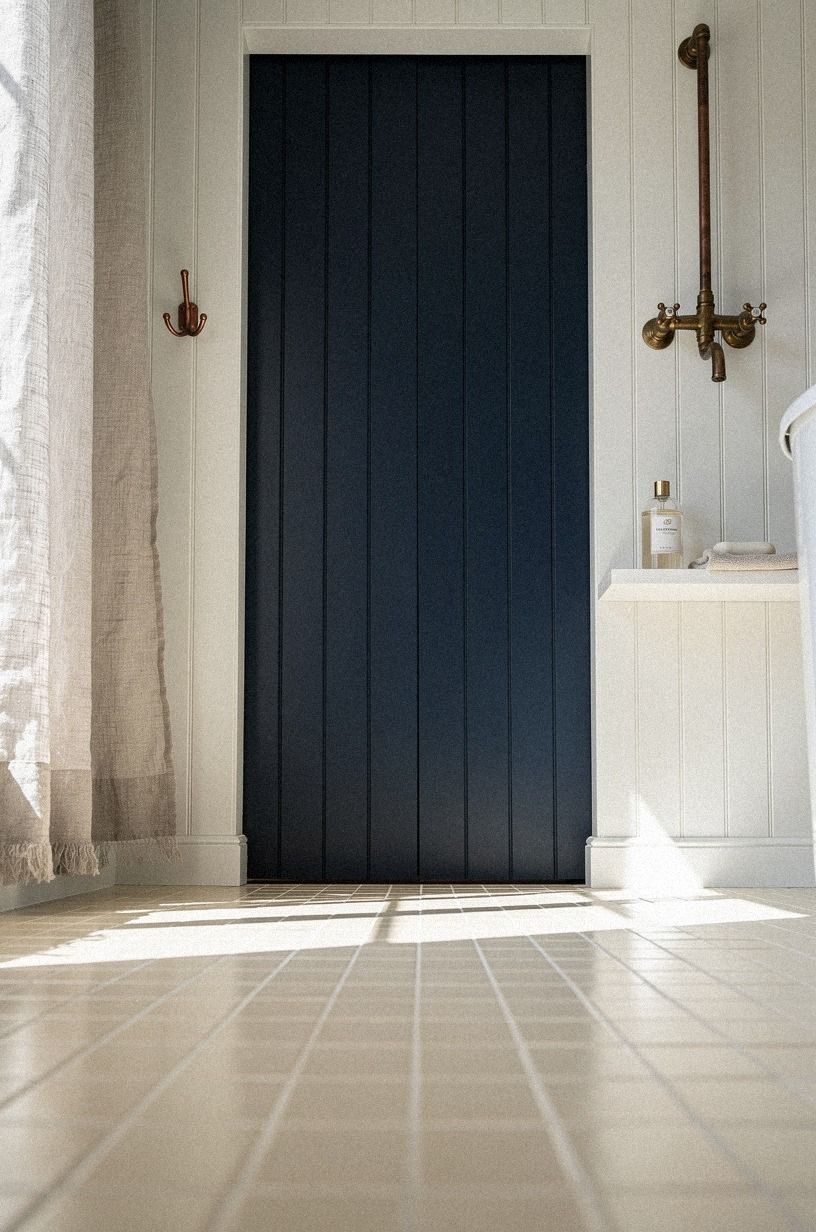 Wrap beadboard over the bathroom entrance