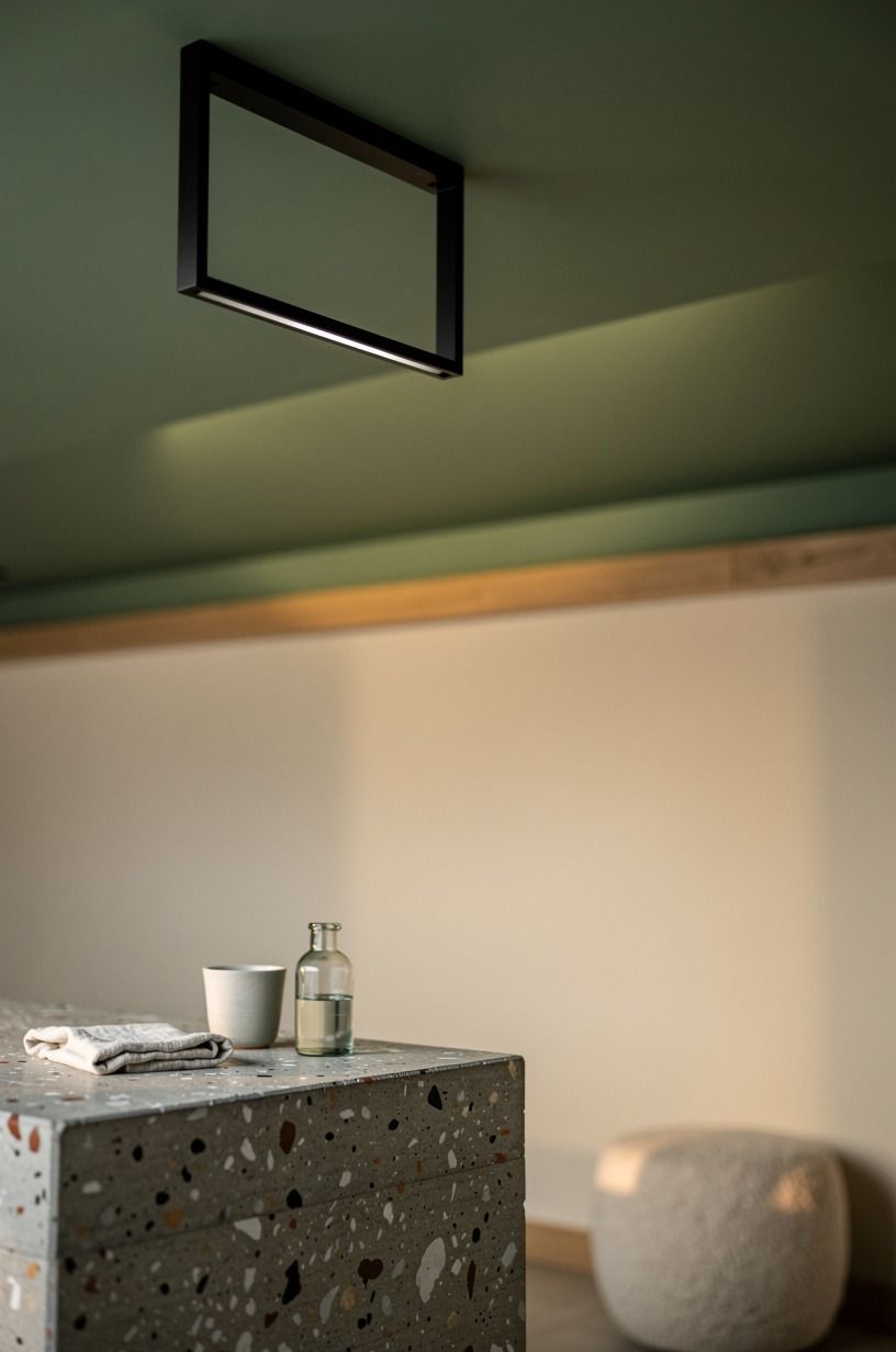 Color-drench the ceiling in moody green