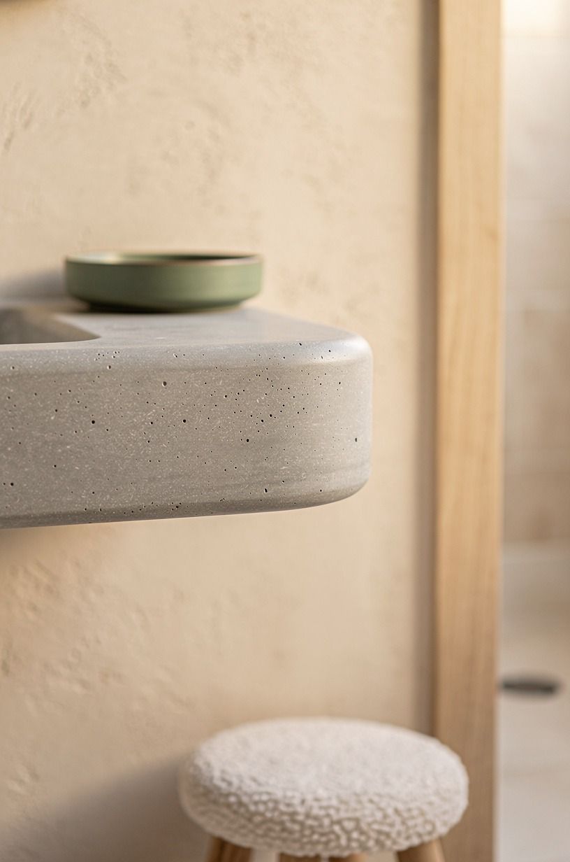Use rounded corners on the vanity and shower (The Soft-Edge Payoff)