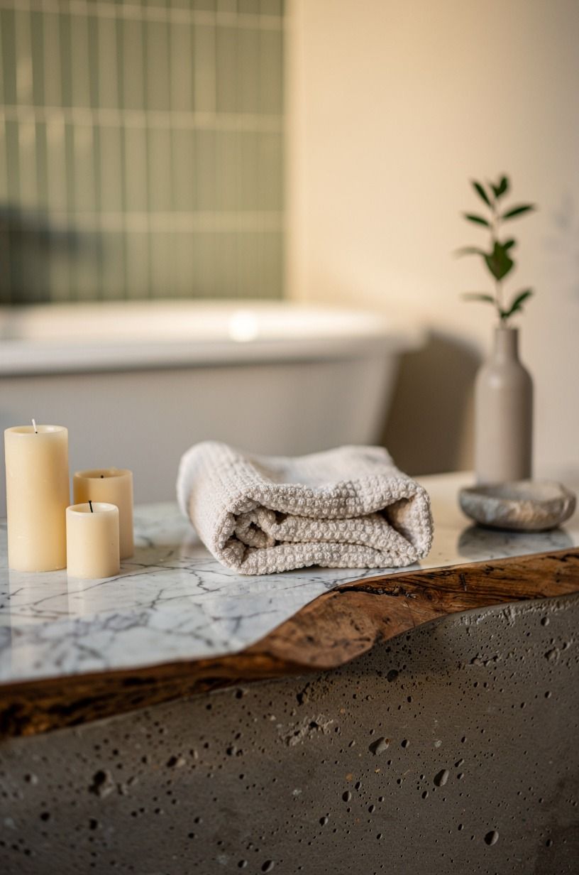 I added a marble ledge for candles