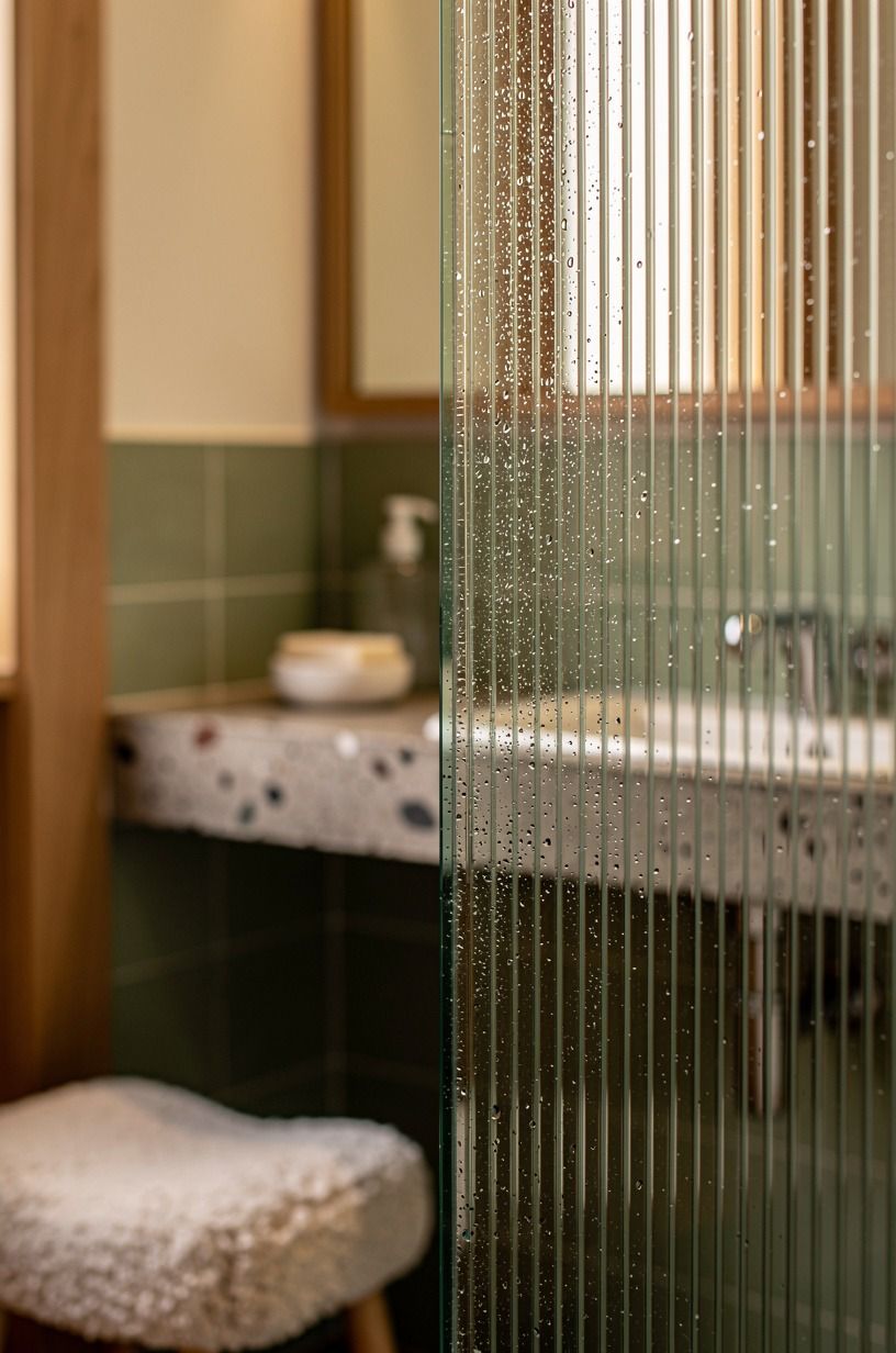Add a ribbed glass shower panel