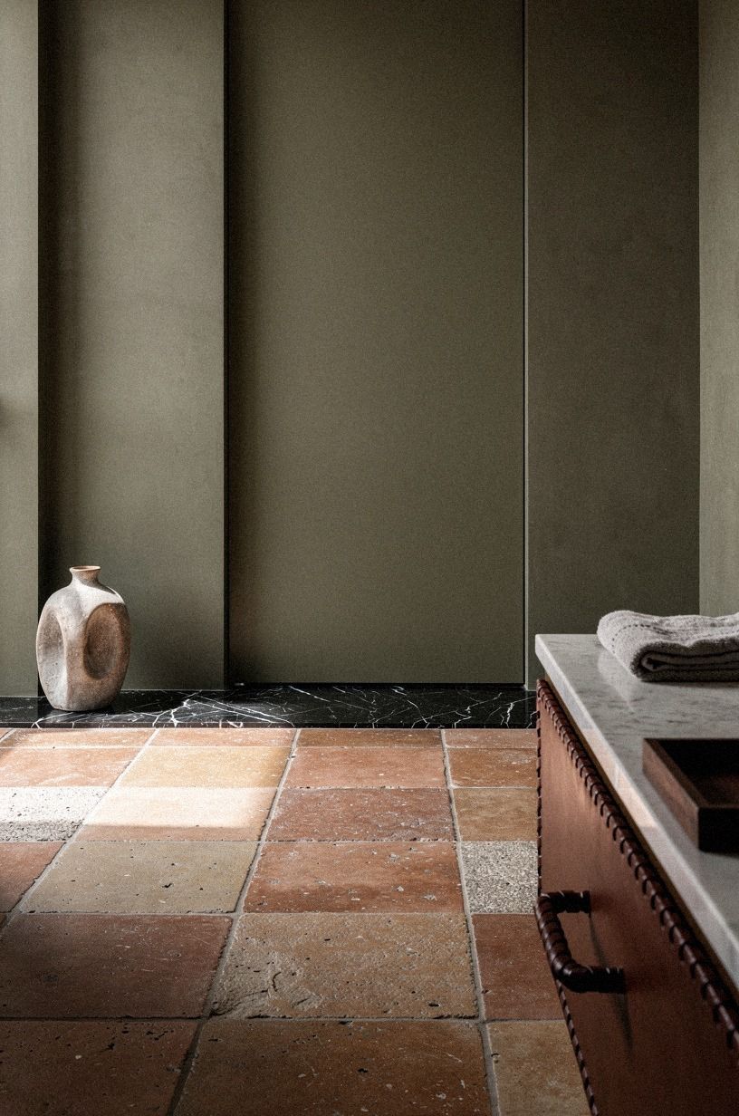 Match the grout lines across the door