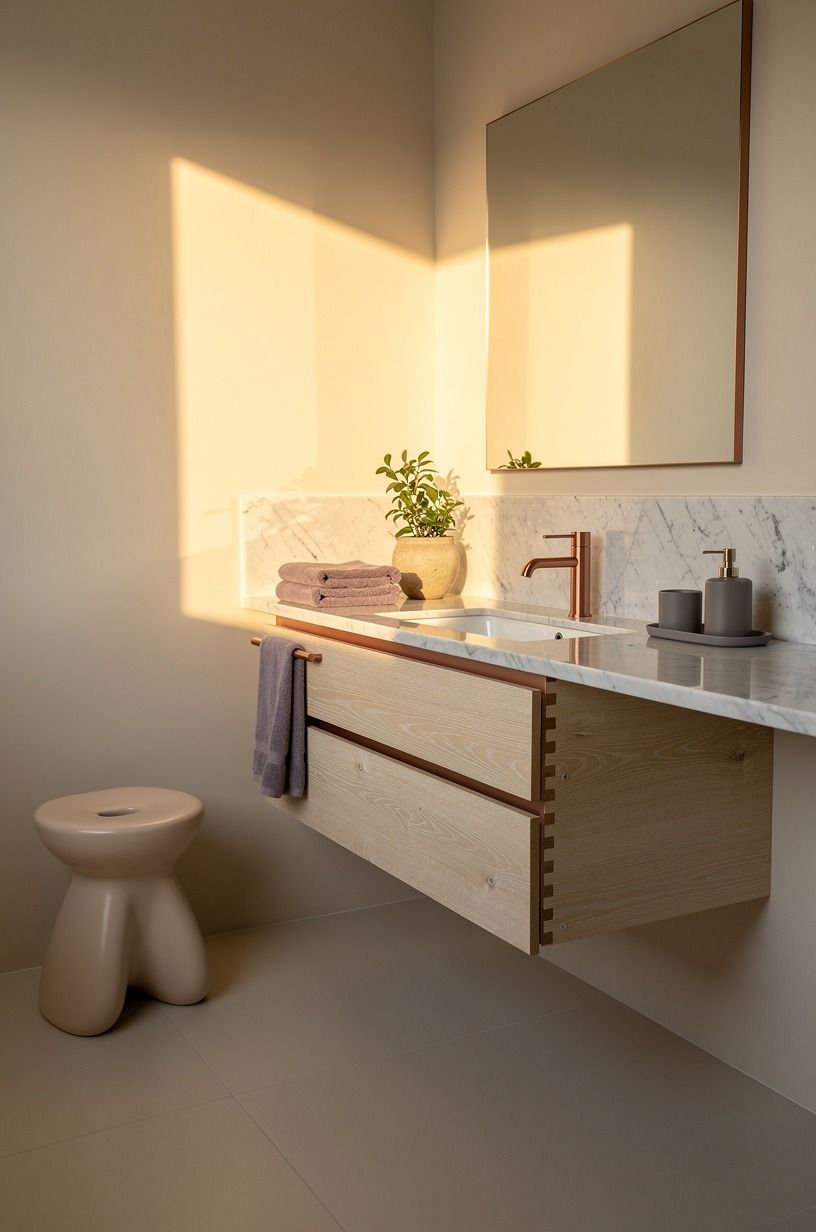 Finish with one sculptural ceramic stool