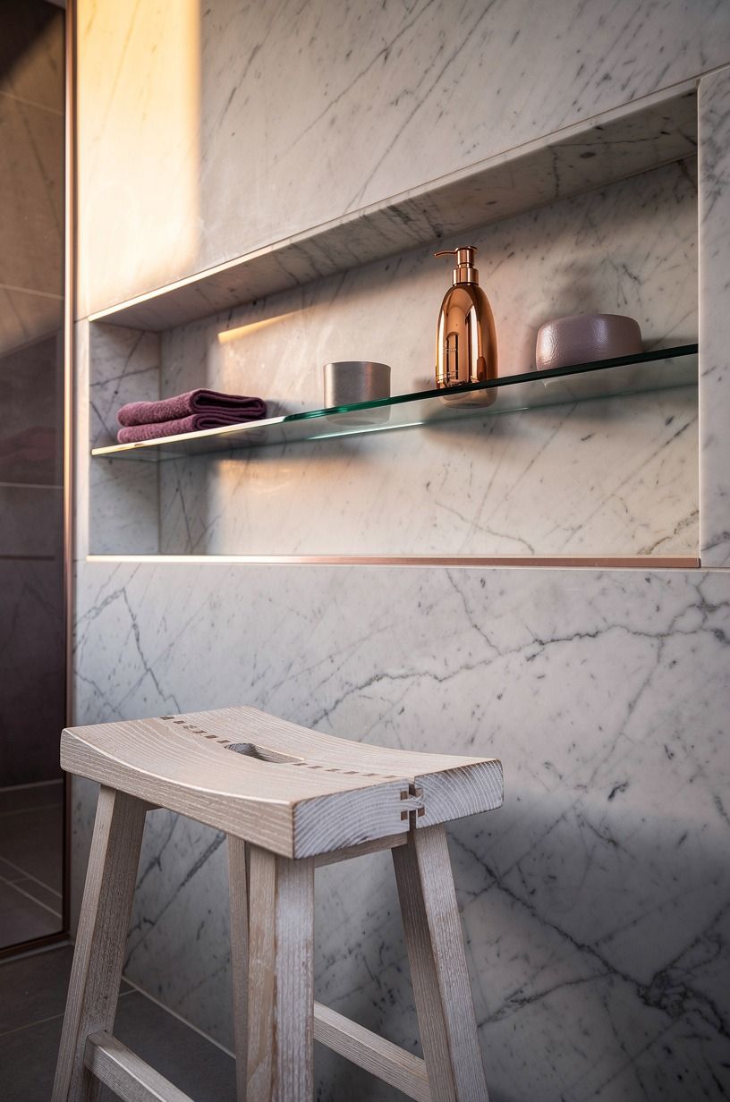 Divide the niche with a glass shelf