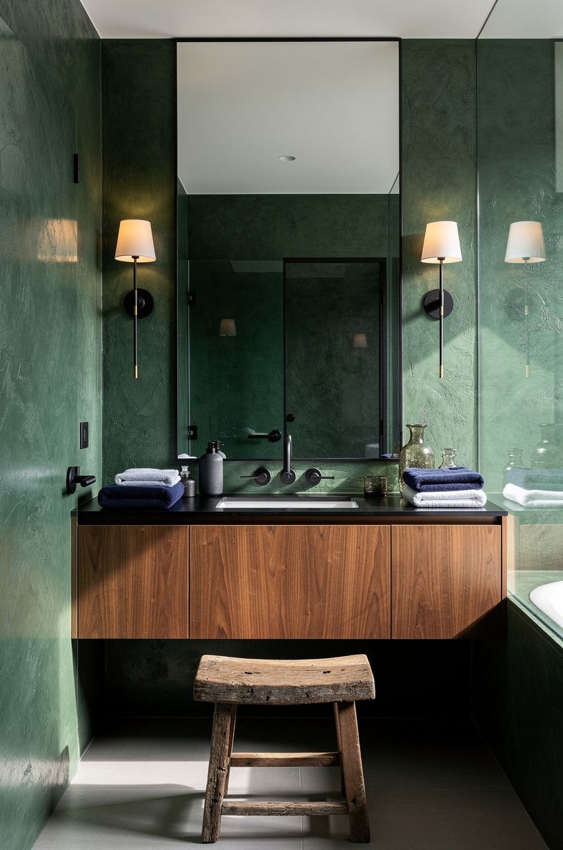 Use green plaster for a cocooned finish