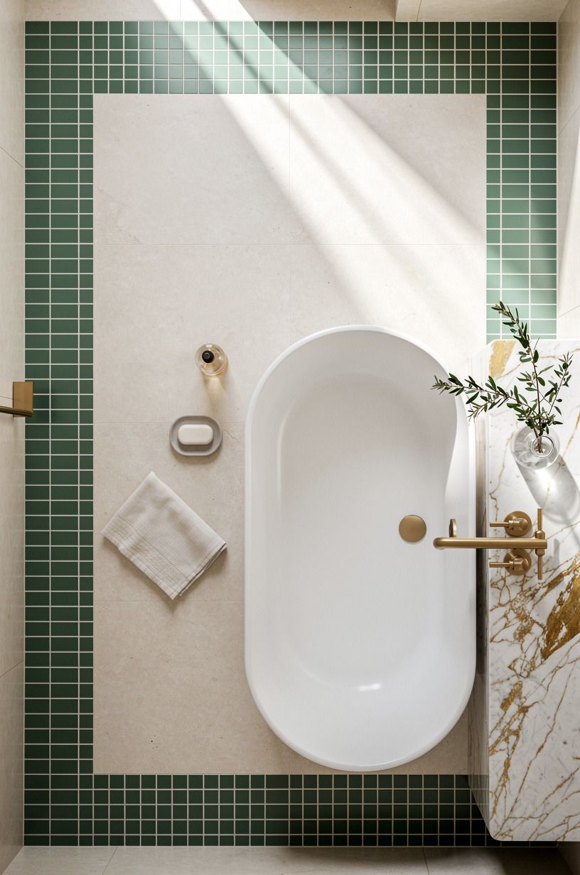 Nestle the tub beside a curb-free shower