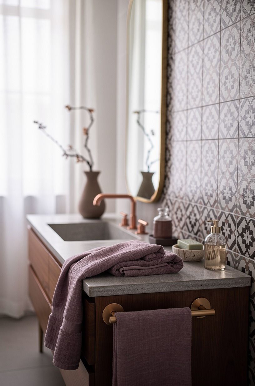 Anchor the room with a Moroccan tile focal wall