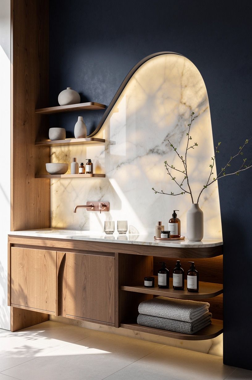 Build the Two-Wood Rule around the vanity