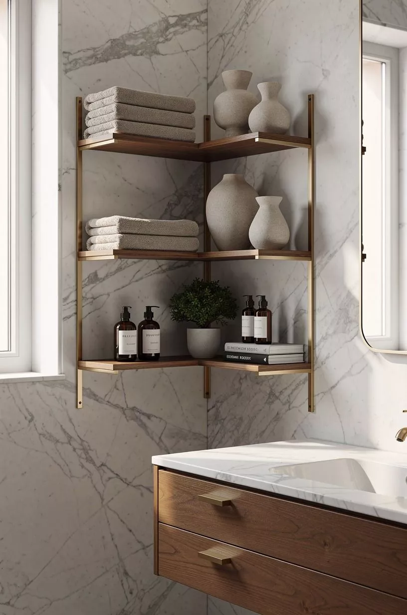 Can a corner shelf look built-in?