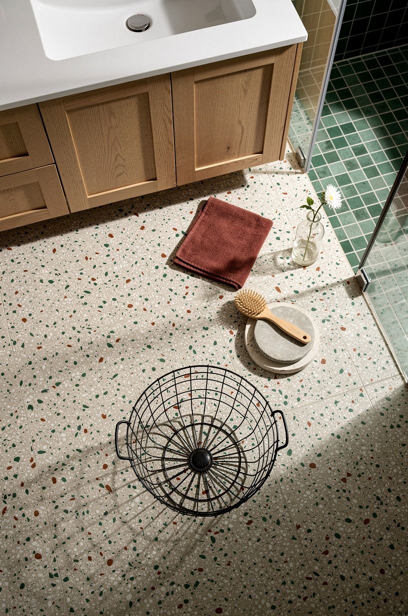 Choose tile over a wire basket
