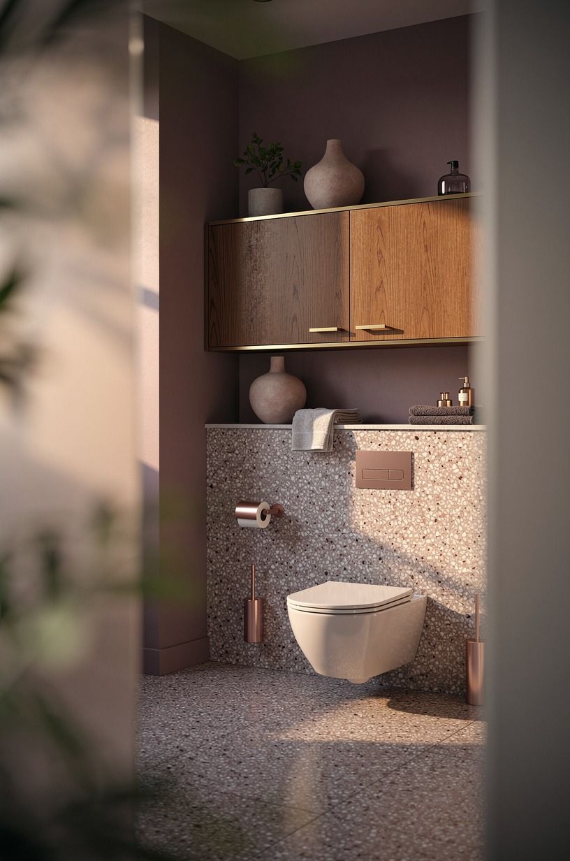 Float storage above the toilet