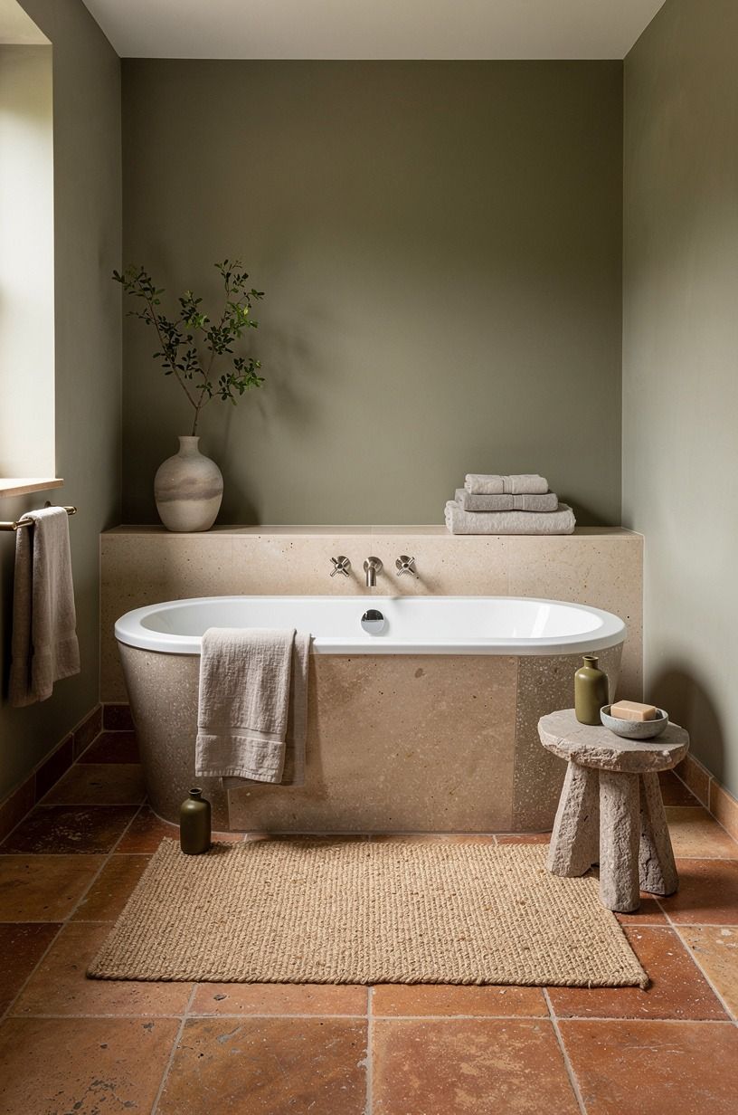 Frame the Plunge Bath With a Quiet Wall Color