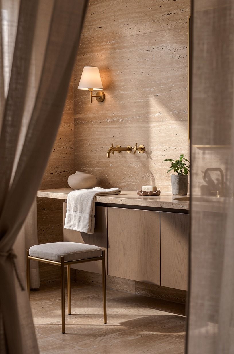 Frame the view with a shower curtain (even without a shower)