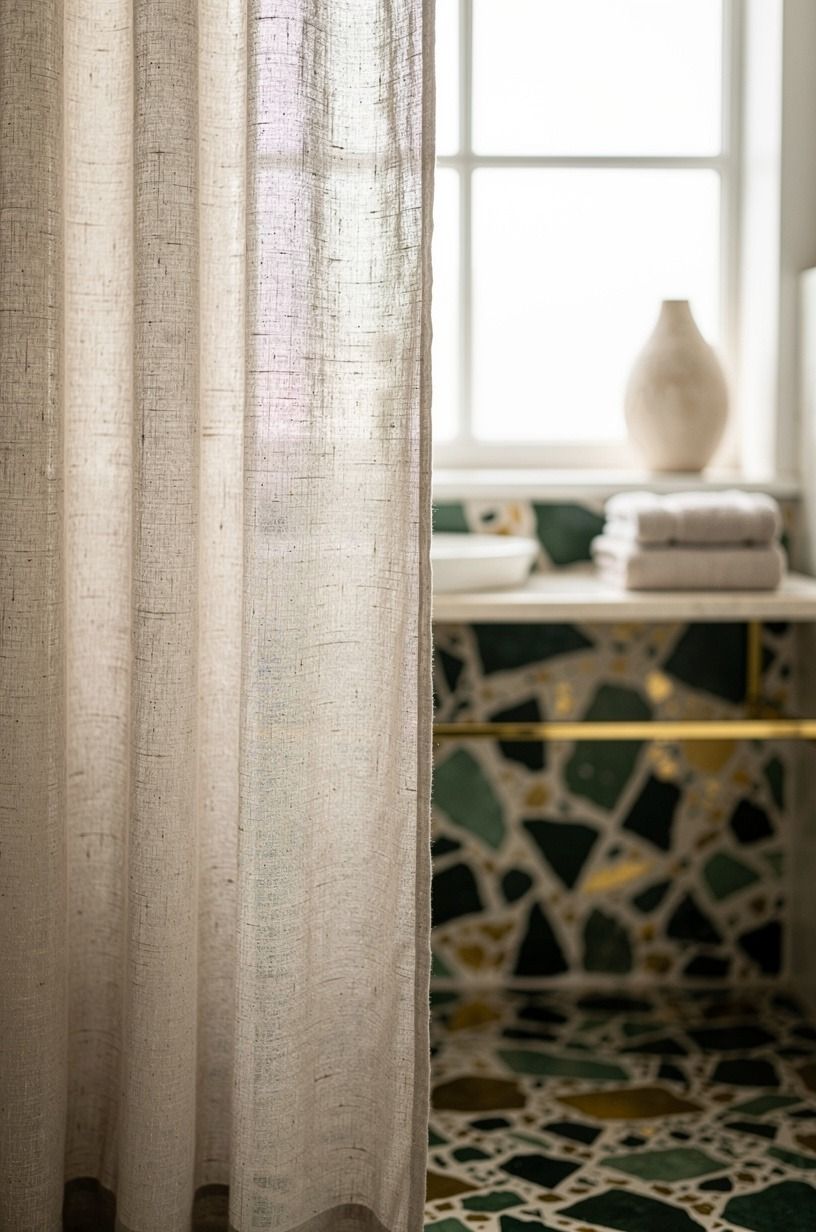 Frame the window in unbleached linen, nothing heavy