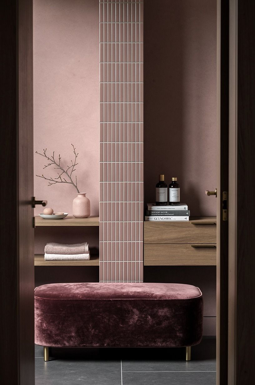 Frame your bottles with a vertical tile stripe