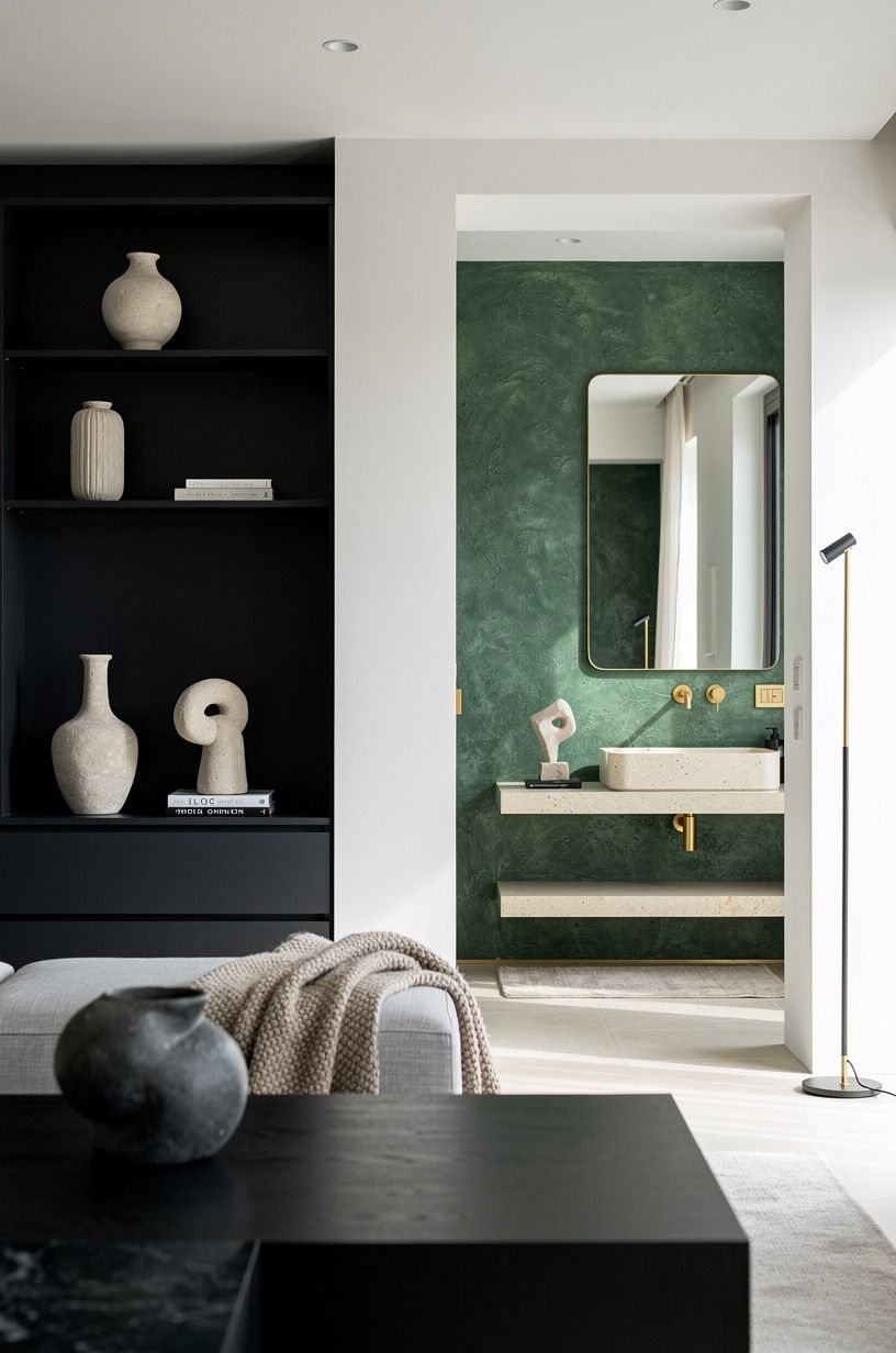 Go dark over all-white when the room has good light