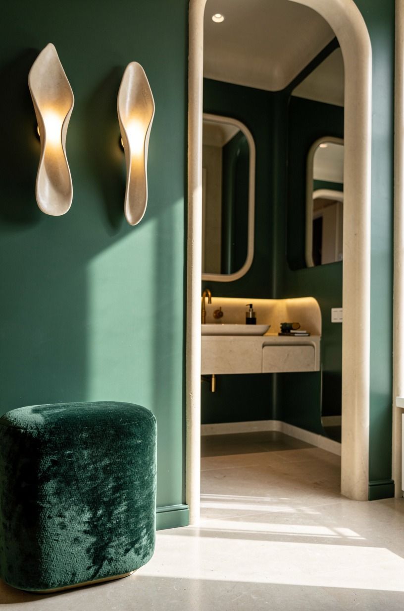 hang a pair of sculptural sconces