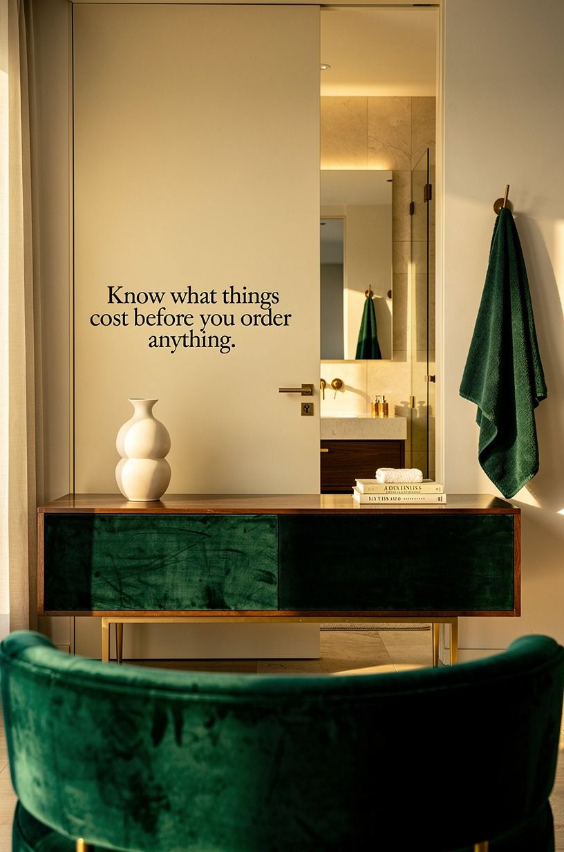 Know what things cost before you order anything