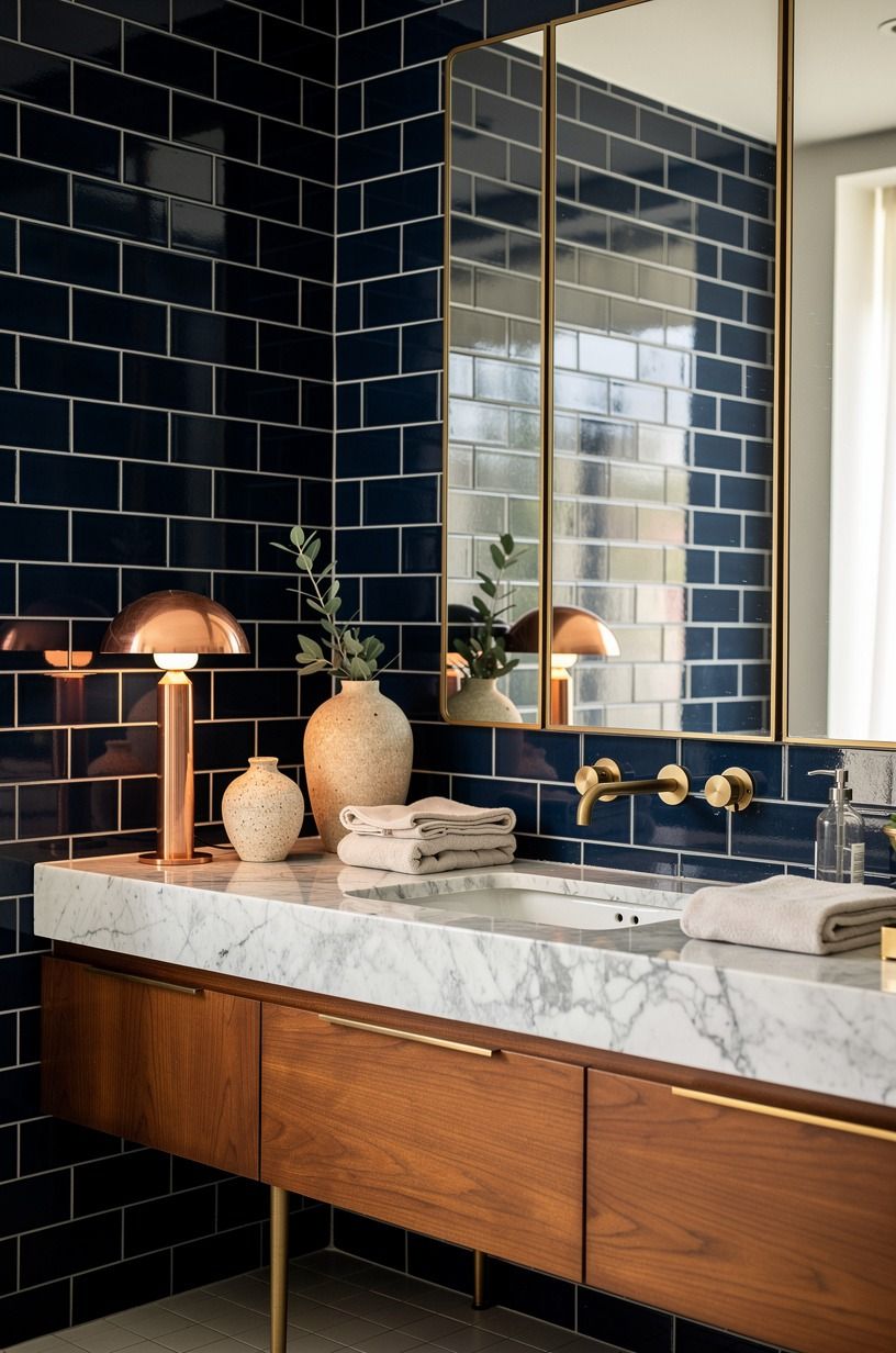 Let subway tile win over fake marble panels