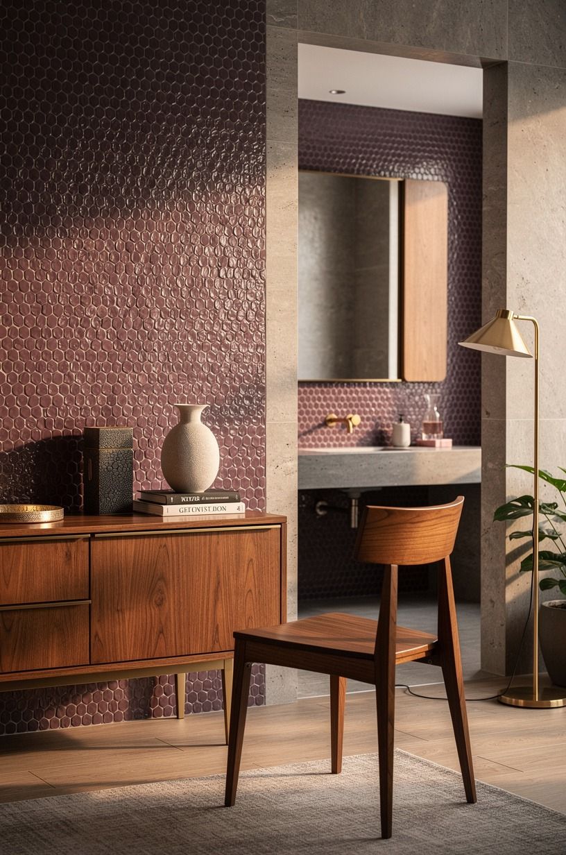 Mix zellige with travertine, then stop at one accent wall