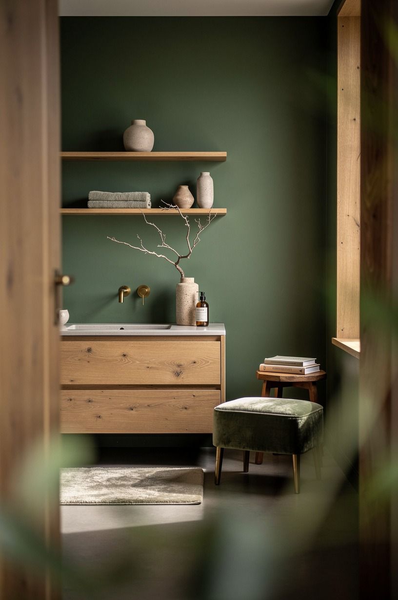 Paint the Walls Studio Green and Let the Wood Do the Talking