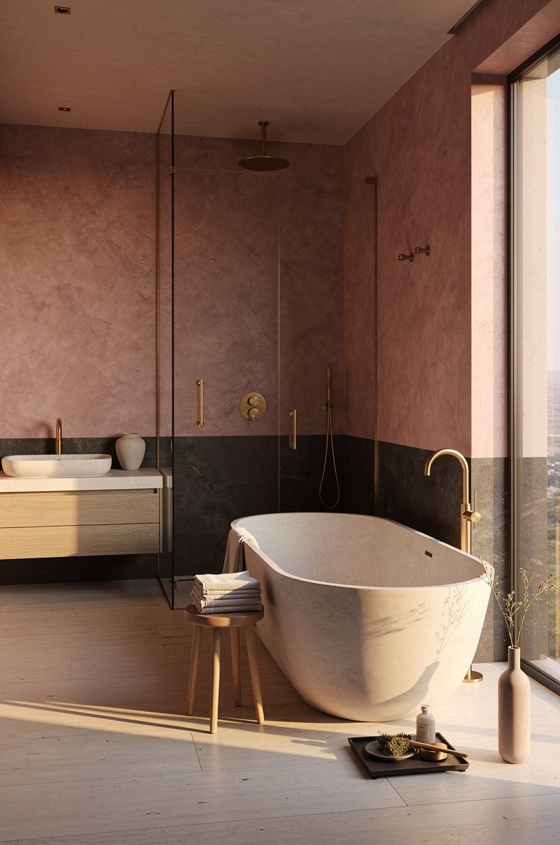 Set the tub first, then build the room around it