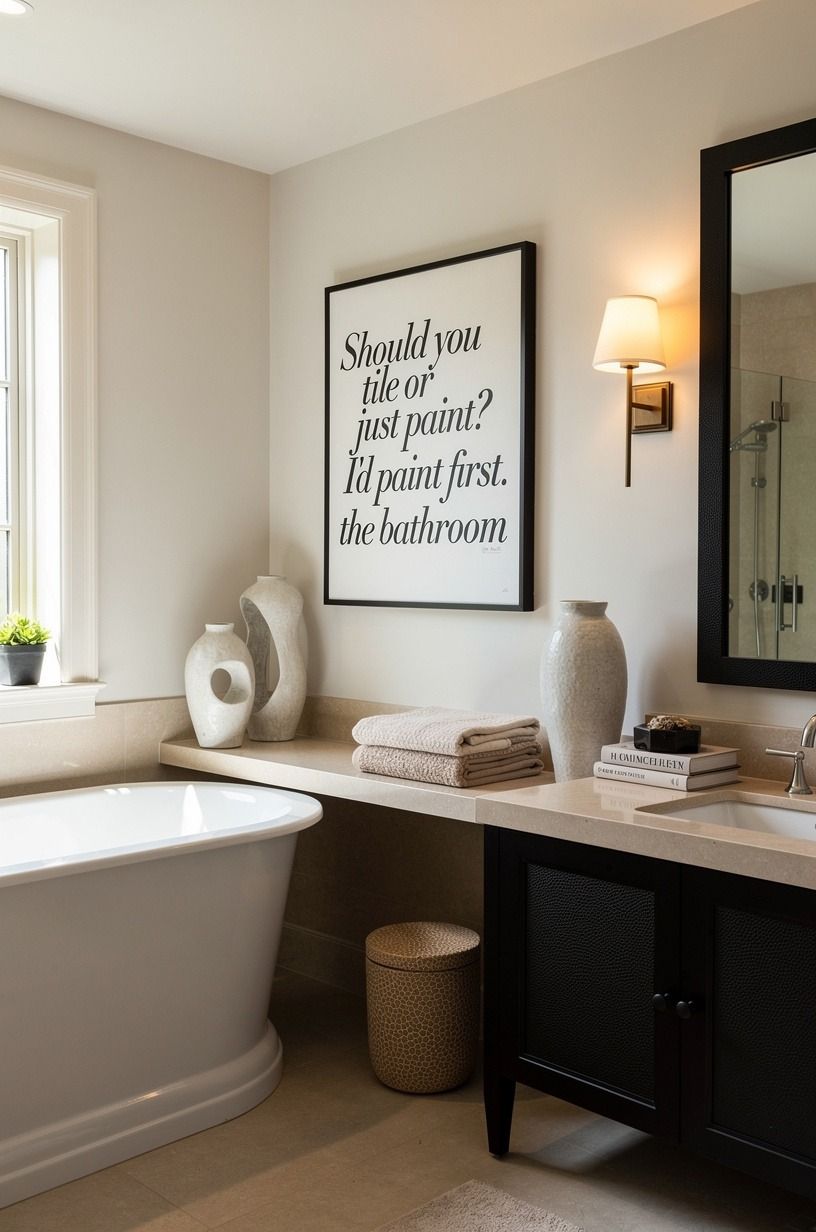 Should you tile or just paint? I'd paint first
