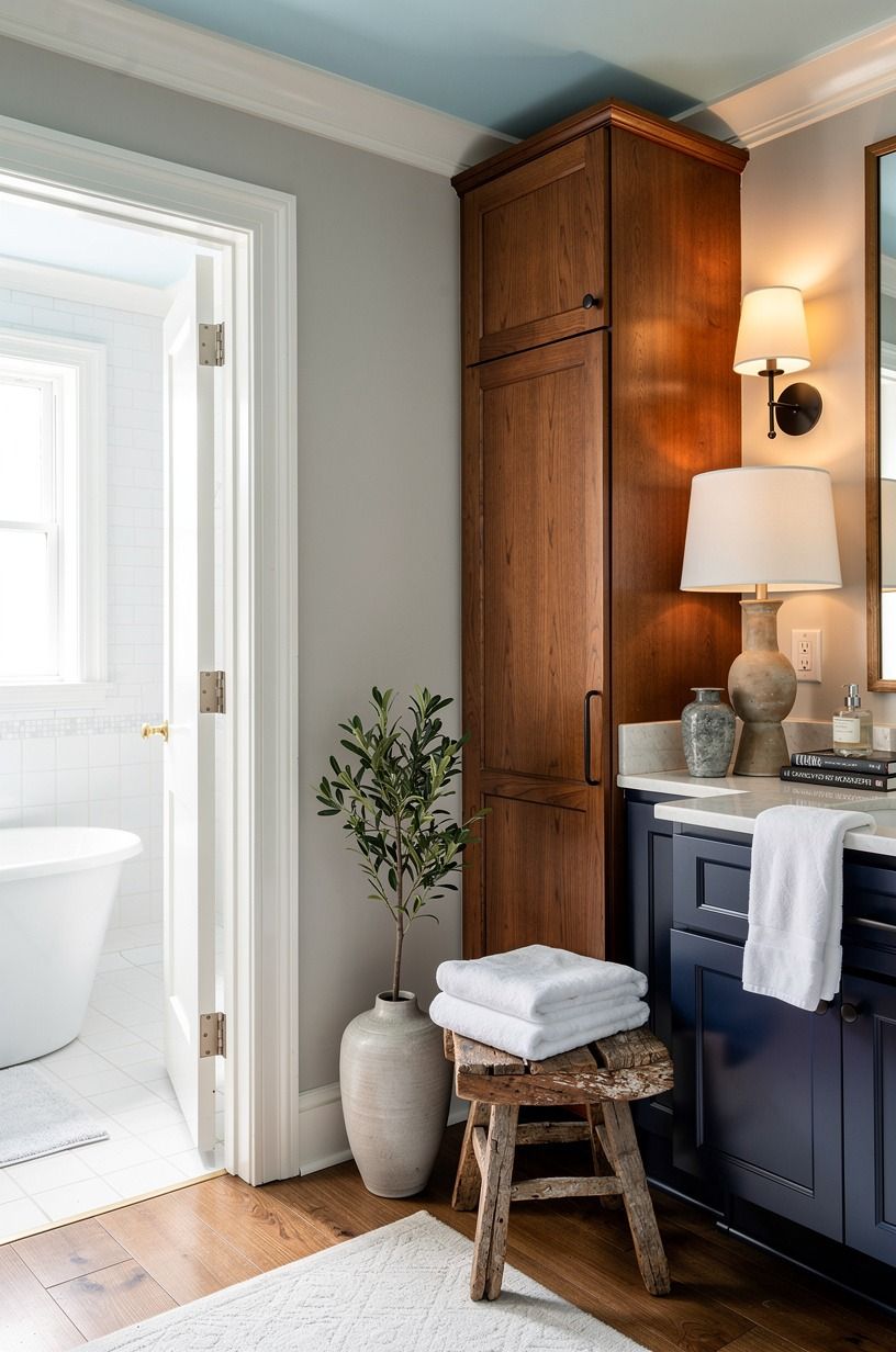 Try a pale blue on the ceiling if the walls feel like enough