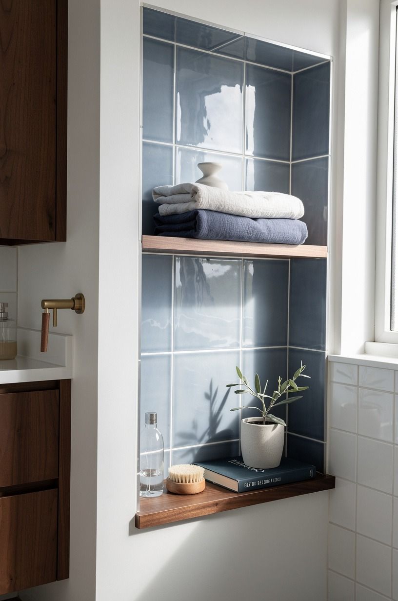 Try The Blue-Through-Glass Effect in a shower niche