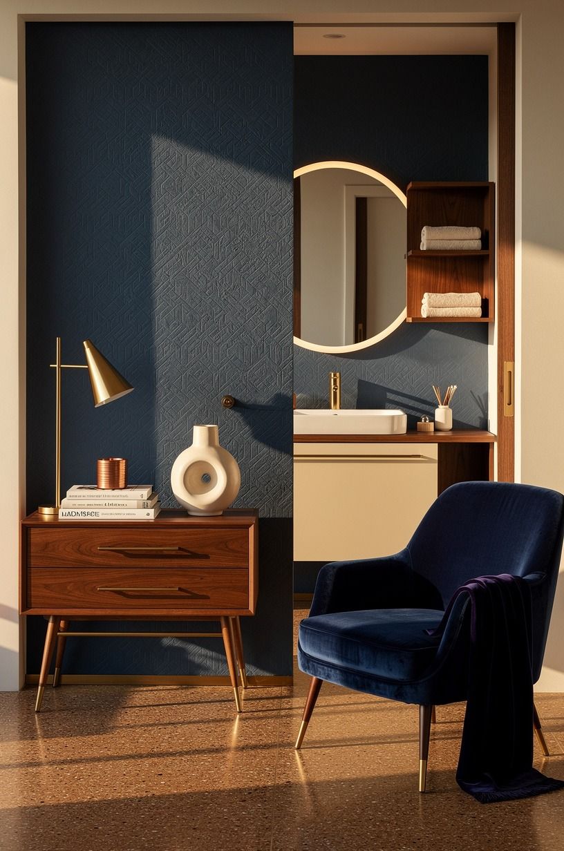 Use a removable wall treatment behind the door