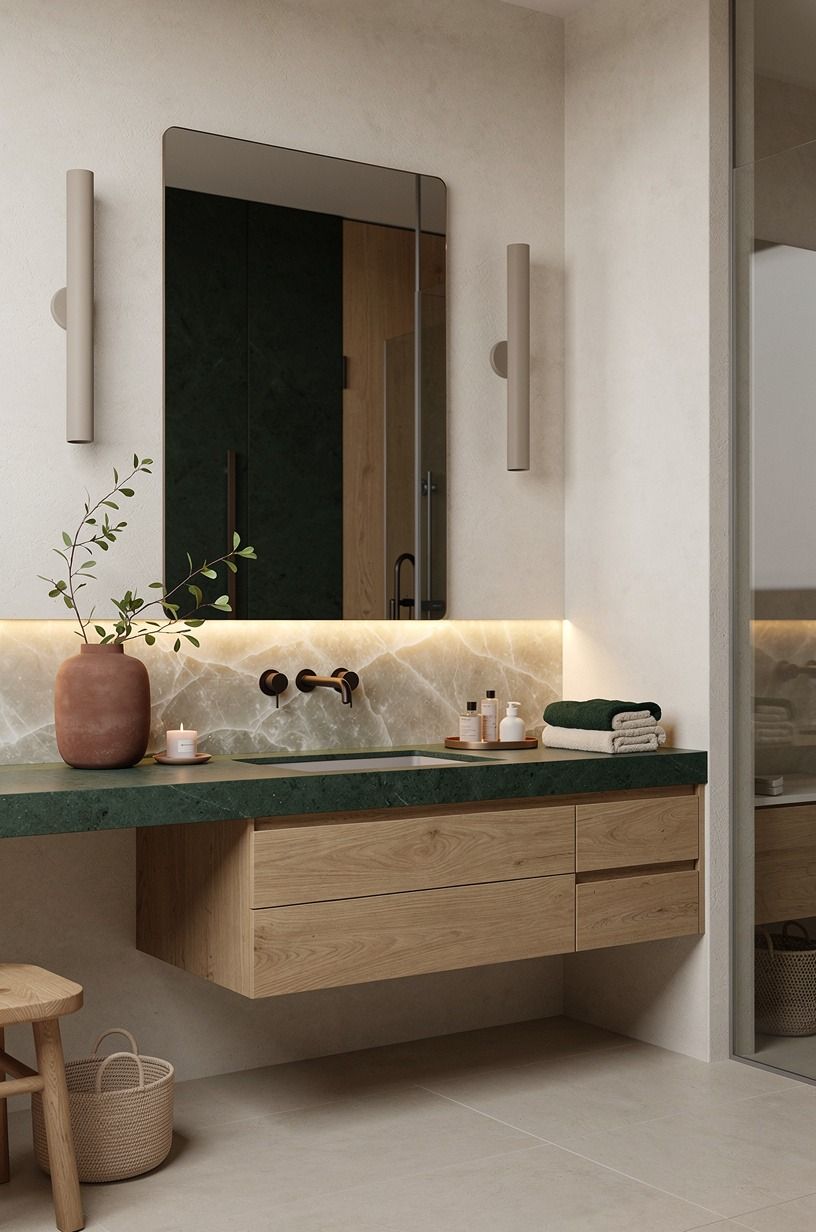Use The Cream Counterweight Rule around the vanity